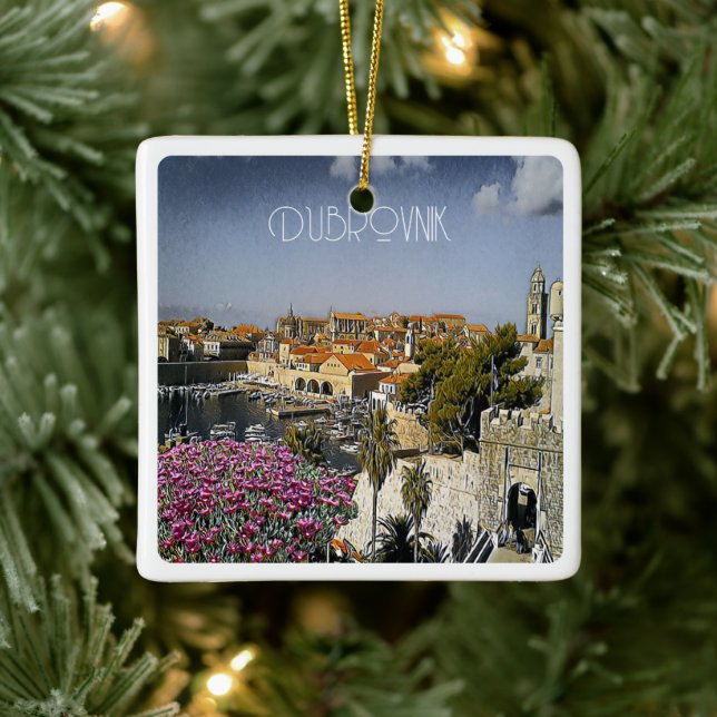 Adorno De Cerámica zHR019 DUBROVNIK, Croacia, (Árbol)