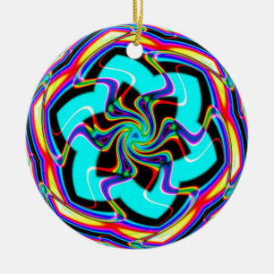 Adorno De Cerámica Zig Zag Hexagon Snowflake