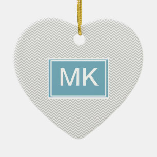 Adorno De Cerámica Zigzag gris simple