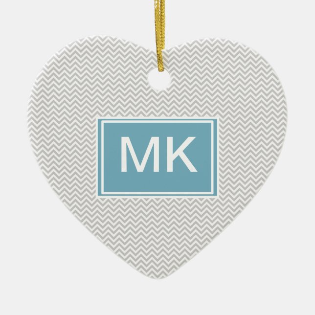 Adorno De Cerámica ZigZag gris simple (Frente)