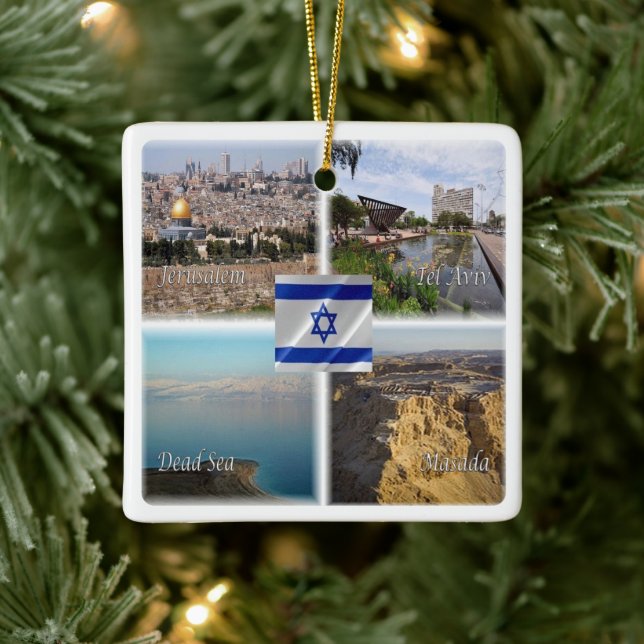 Adorno De Cerámica zIL006 TEL AVIV JERUSALEM, Israel, (Árbol)