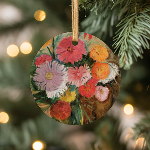 Adorno De Cerámica Zinnias y Asters   Tadeusz Makowski