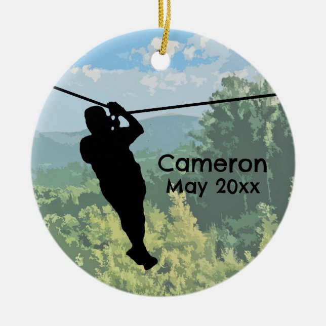 Adorno De Cerámica Zipline Adventure (Frente)