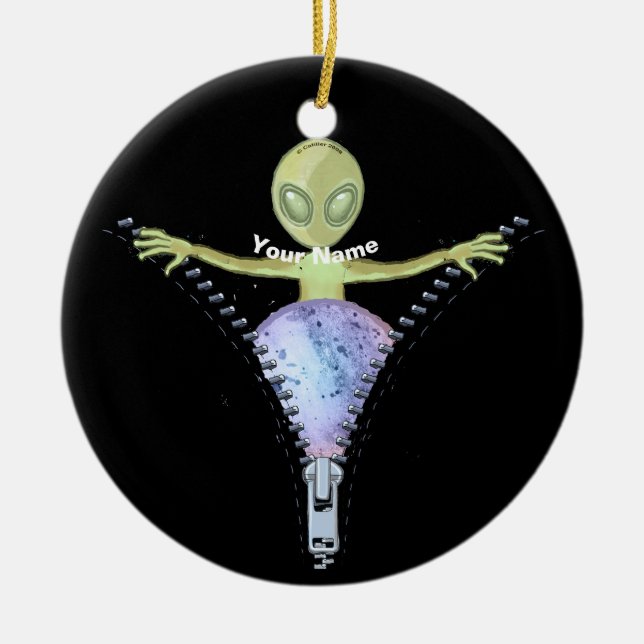 Adorno De Cerámica Zipper Alien (Frente)