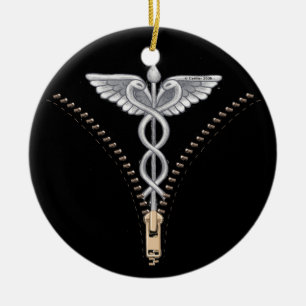 Adorno De Cerámica Zipper Caduceus