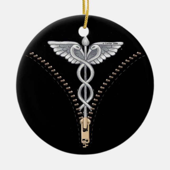 Adorno De Cerámica Zipper Caduceus (Frente)