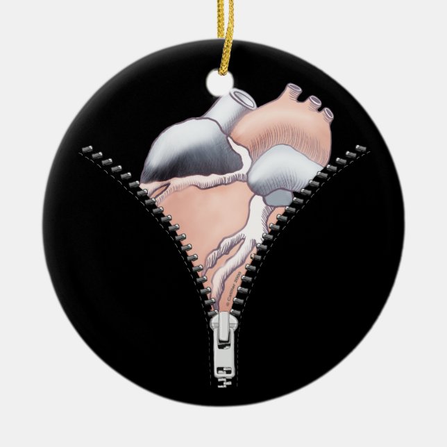 Adorno De Cerámica Zipper Heart (Frente)