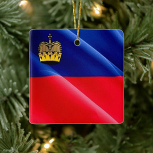 Adorno De Cerámica zLI002 LIECHTENSTEIN BANDERA ondeando,