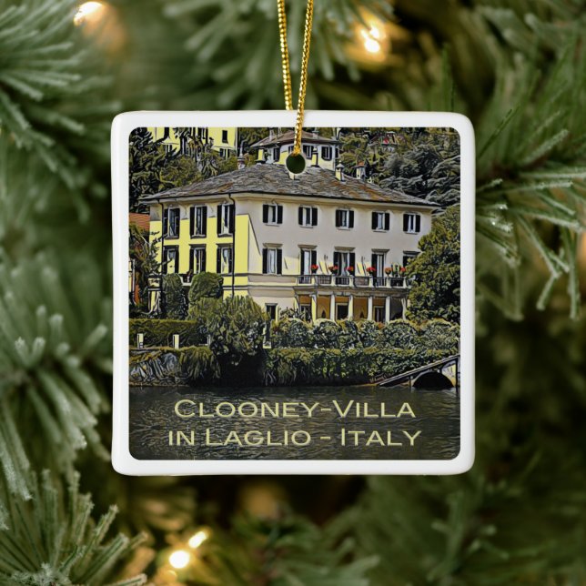 Adorno De Cerámica zLMD116 CLOONEY-VILLA Laglio Lake Como, (Árbol)
