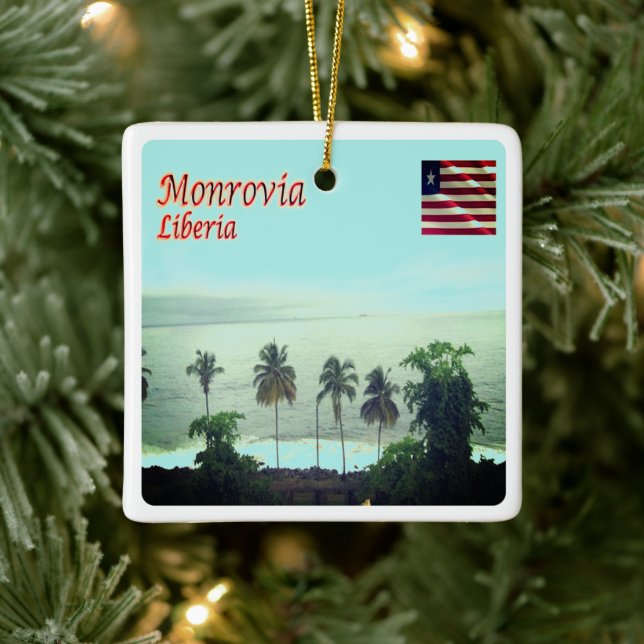 Adorno De Cerámica zLR005 MONROVIA, Liberia, África, (Árbol)