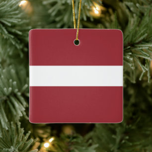 Adorno De Cerámica zLV001 BANDERA DE LETONIA,