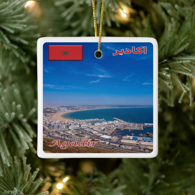 Adorno De Cerámica zMA026 AGADIR, Marruecos, África, (Árbol)