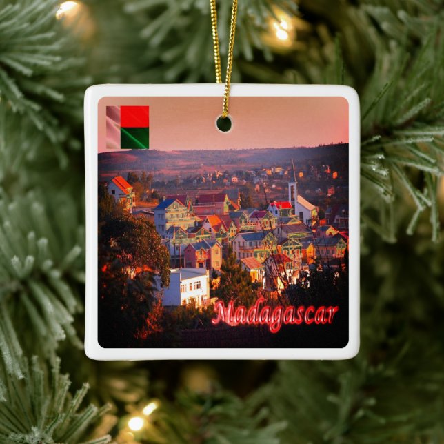 Adorno De Cerámica zMG003 MADAGASCAR, Sunset, África, (Árbol)