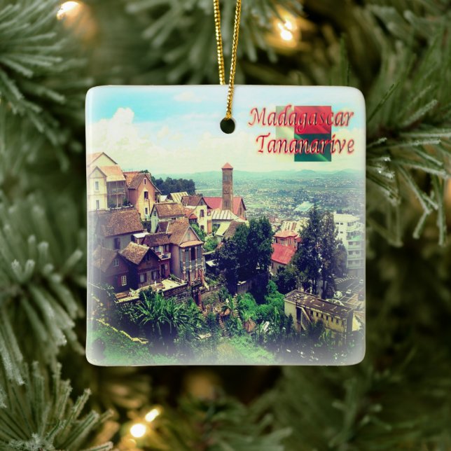 Adorno De Cerámica zMG011 TANANARIVE, City High, Madagascar, (Árbol)