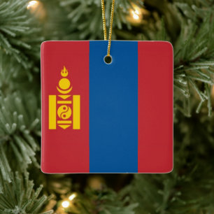 Adorno De Cerámica zMN001 Mongolia FLAG mongol,