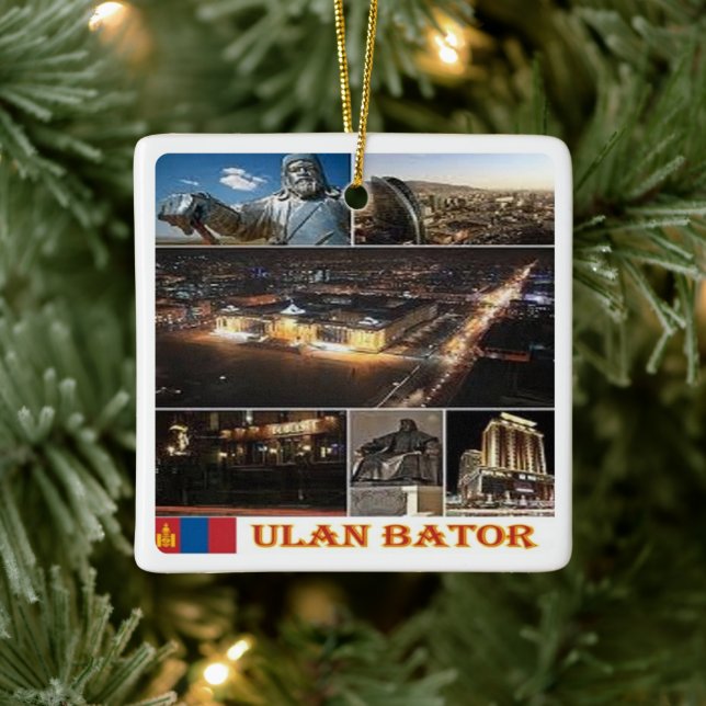 Adorno De Cerámica zMN004 ULAN BATOR, Mongolia, Asia, (Árbol)