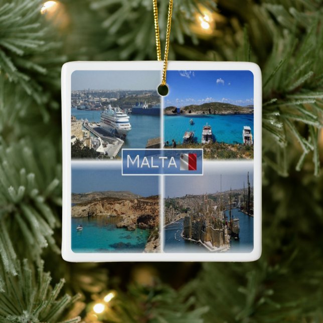 Adorno De Cerámica zMT005 LA LAGUNA AZUL, Malta, (Árbol)