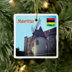 Adorno De Cerámica zMU019 MAURITIUS, Molino de viento, África,