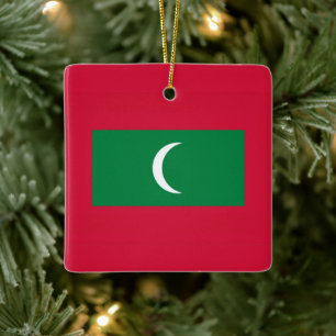 Adorno De Cerámica ZMV001 Maldivian FLAG Maldivas,