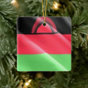 Adorno De Cerámica zMW002 MALAWI, Bandera ondulante, África,