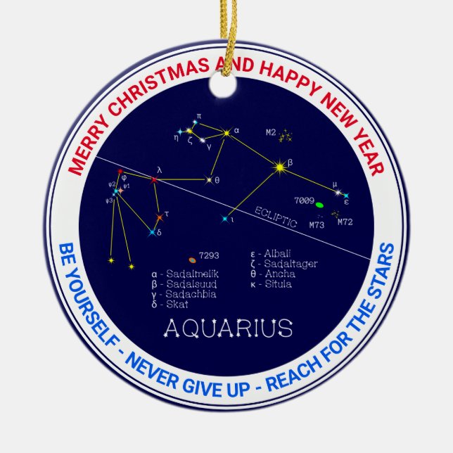 Adorno De Cerámica Zodiac Constellation Aquarius (Frente)
