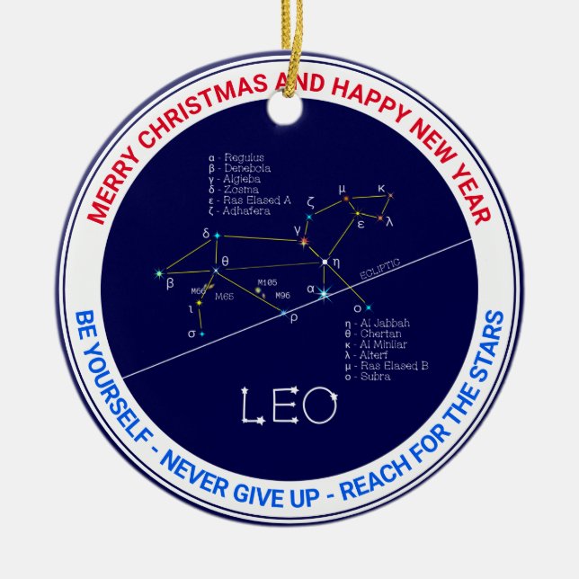 Adorno De Cerámica Zodiac Constellation Leo (Frente)