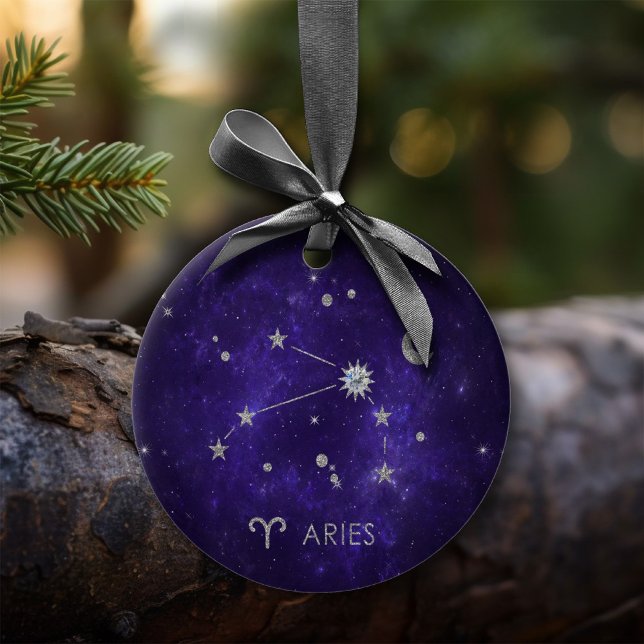 Adorno De Cerámica Zodiac Purple Aries | Horoscopio Astrológico Cósmi (Subido por el creador)