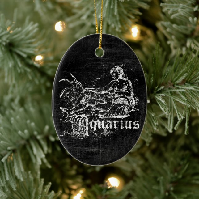 Adorno De Cerámica Zodiac Vintage Aquarius (Árbol)