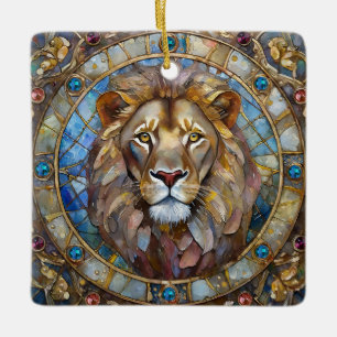 Adorno De Cerámica Zodíaco - Leo el León