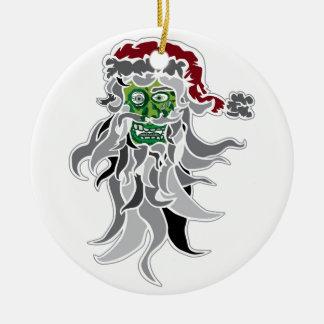 Adorno De Cerámica Zombi Papá Noel