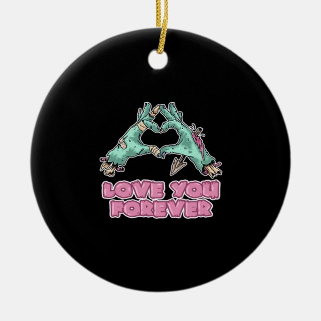 Adorno De Cerámica Zombie Classic - Skeleton Heart And Hands (Frente)