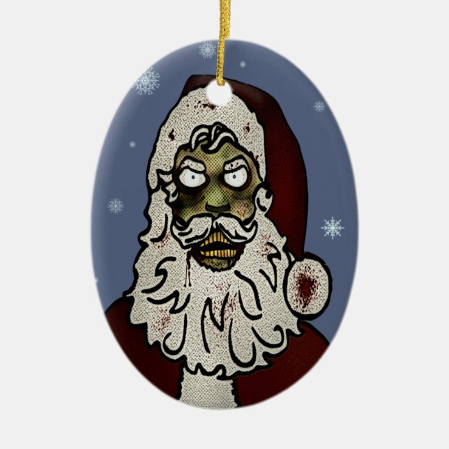 Adorno De Cerámica Zombie Santa (Frente)