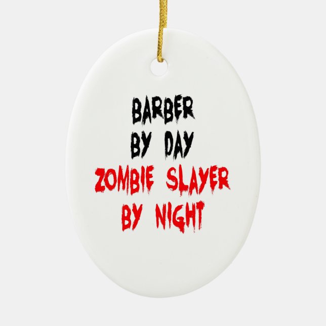 Adorno De Cerámica Zombie Slayer Barber (Frente)