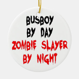 Adorno De Cerámica Zombie Slayer Busboy