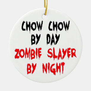 Adorno De Cerámica Zombie Slayer Chow Chow Dog