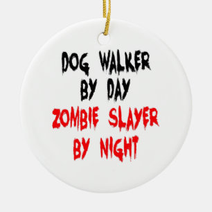 Adorno De Cerámica Zombie Slayer Dog Walker