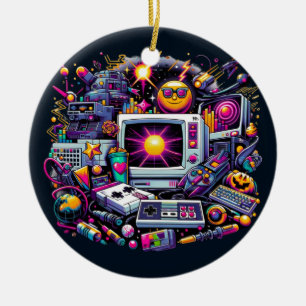 Adorno De Cerámica Zona de juegos Retro Tech: Una odisea nostálgica d