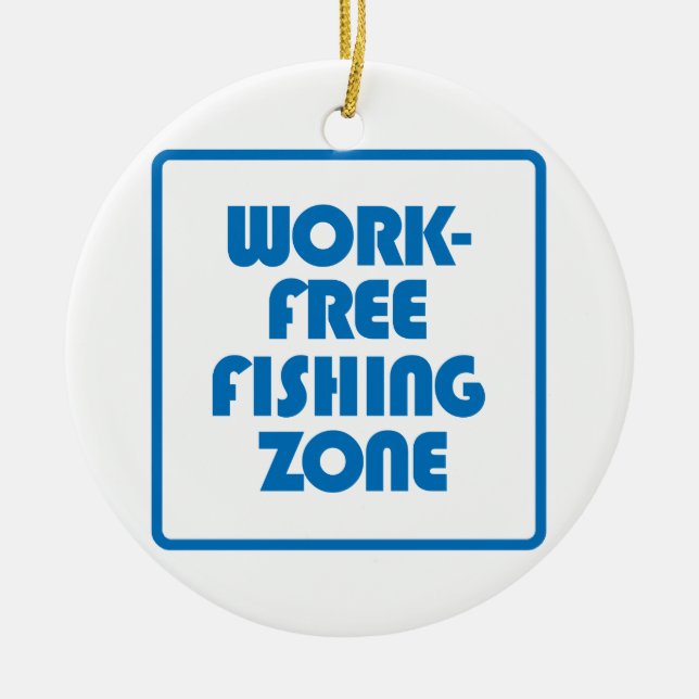 Adorno De Cerámica Zona de pesca libre de trabajo (Frente)