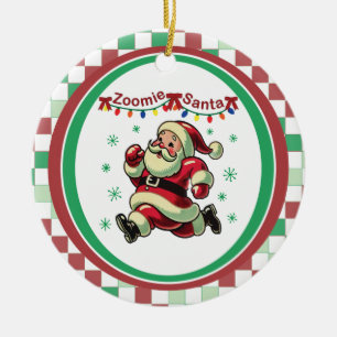 Adorno De Cerámica Zoomie Santa Navidad