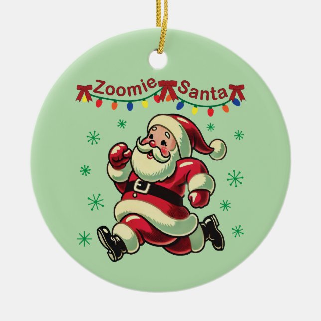 Adorno De Cerámica Zoomie Santa Navidades (Frente)