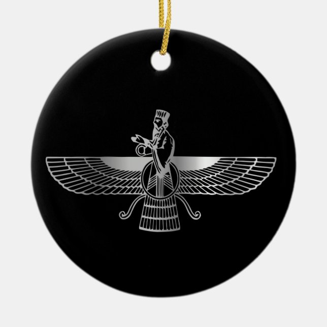 Adorno De Cerámica Zoroastrianism Faravahar (Frente)