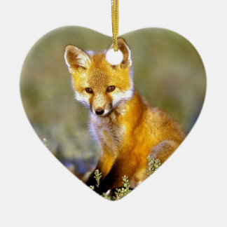 Adorno De Cerámica zorro rojo del pequeño bebé lindo