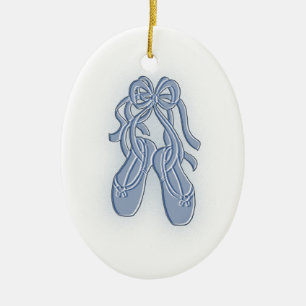 Adorno De Cerámica Zorros de ballet azul