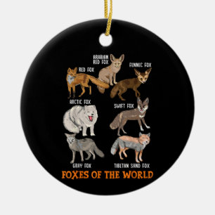 Adorno De Cerámica Zorros Del Mundo Cosas Divertidas De Zorros Animal