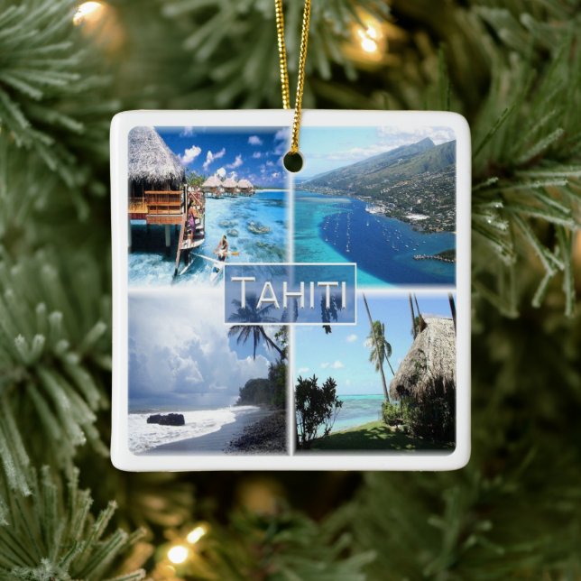 Adorno De Cerámica zPF003 TAHITI, Polinesia Francesa, Oceanía, (Árbol)