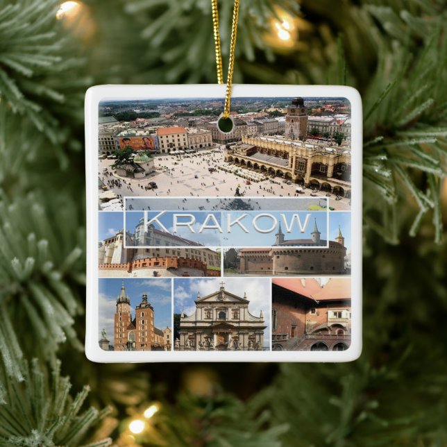 Adorno De Cerámica zPL004 KRAKOW, Polonia, Europa, (Árbol)