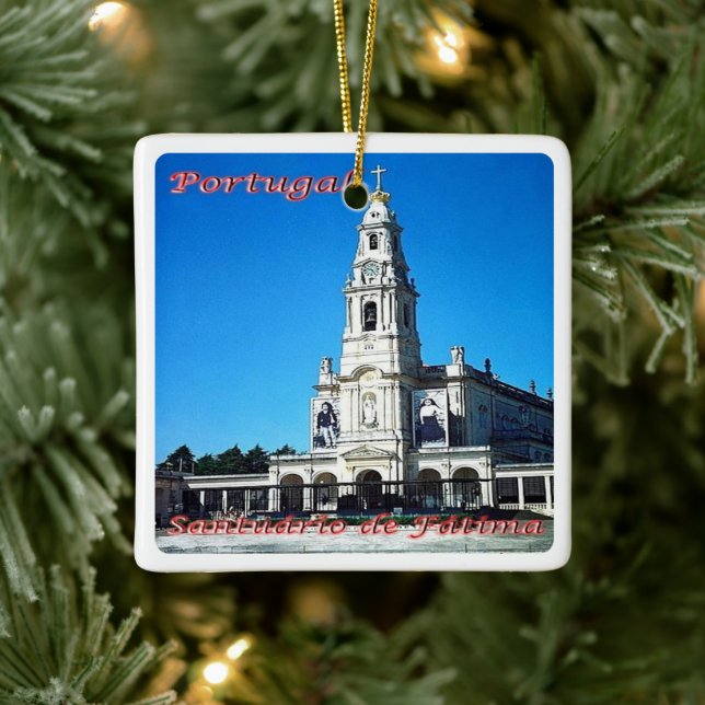 Adorno De Cerámica zPT011 SANTUARIO DE FATIMA, Portugal, (Árbol)