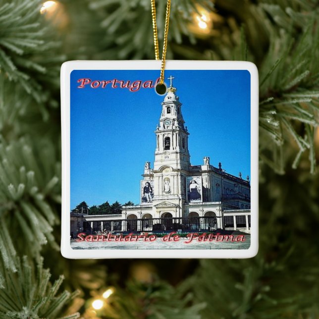 Adorno De Cerámica zPT011 SANTUARIO DE FATIMA, Portugal, (Árbol)