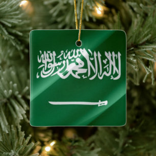Adorno De Cerámica zSA002 ondeando la BANDERA saudita Arabia Saudita,
