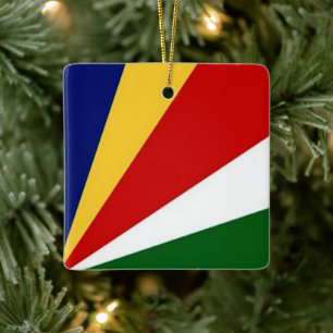 Adorno De Cerámica zSC001 SEYCHELLES, Bandera, África,